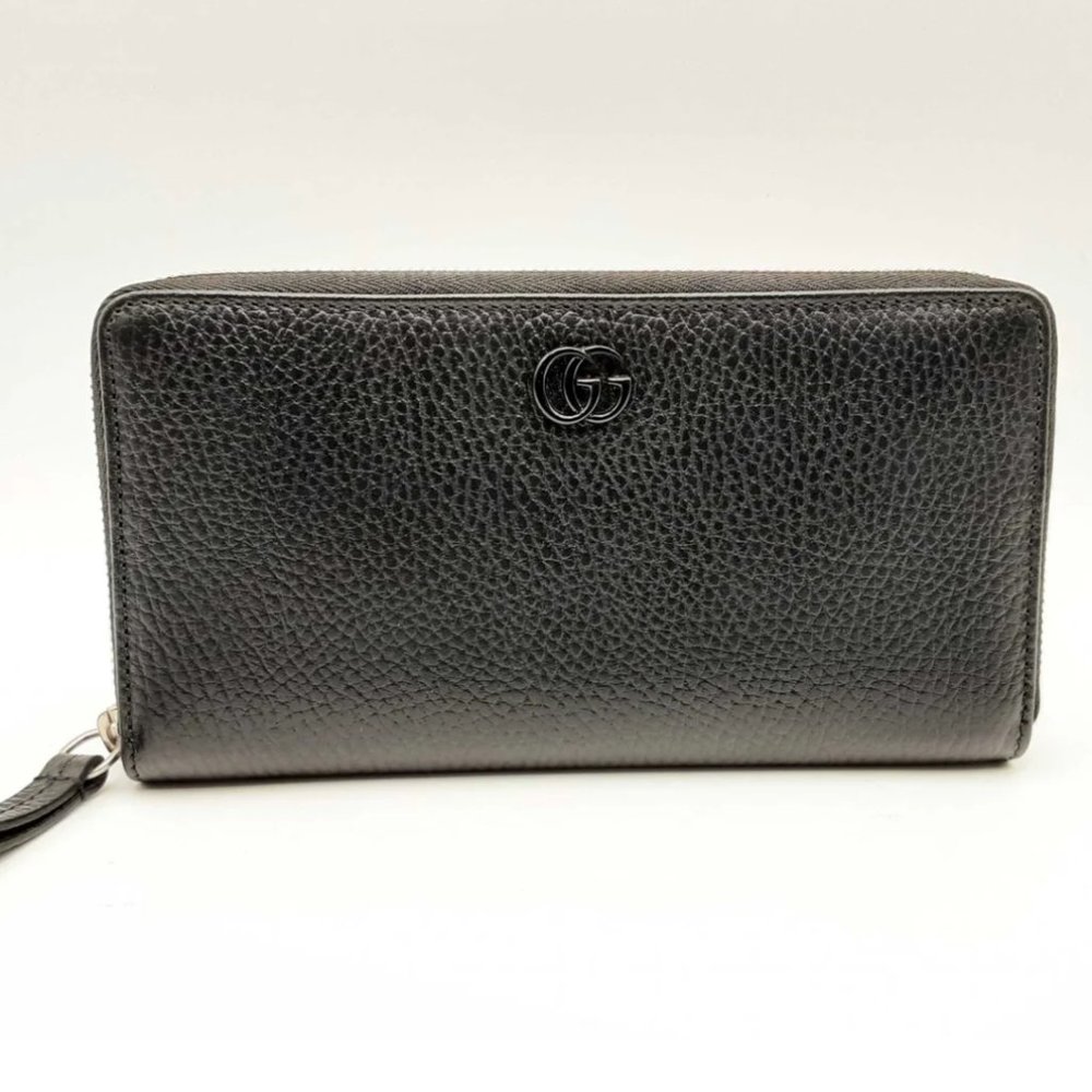 Gucci Gg Marmont Black Zip Around Wallet